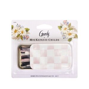 MacKenzie-Childs x Goody Checkered Pink and Black Bobby Pins Tin
